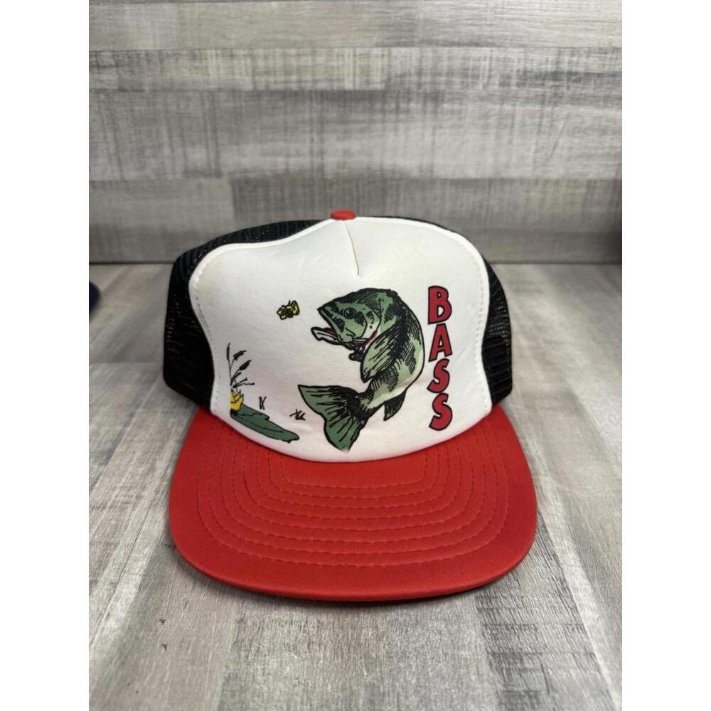 Vintage Bass Fishing Mesh Trucker Hat 80s Calhead Adult Snapback Hat Cap